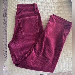 Universal Thread Burgundy Corduroy High Rise Ankle Bootcut Jeans